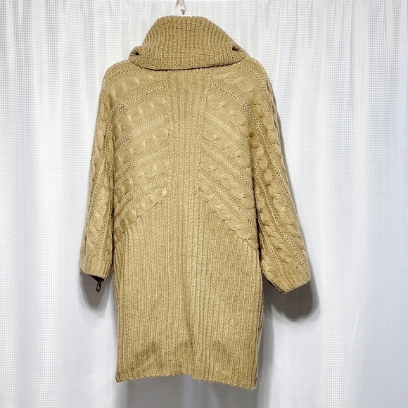 Motto Chunky Golden Brown Cable Knit Cowl Neck Sweater Women's (2X) - Picture 6 of 11